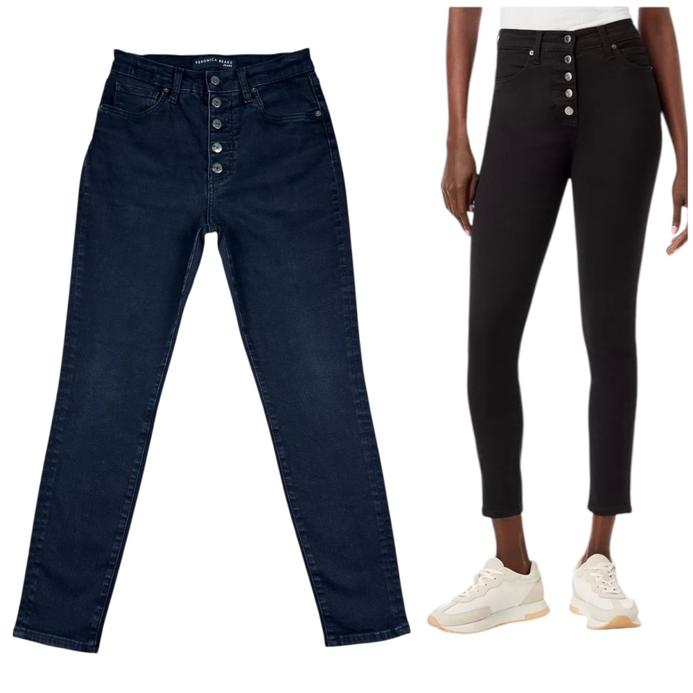 Veronica Beard Maera Skinny High Rise Jeans Size 30 / 10 Stretchy Button Fly